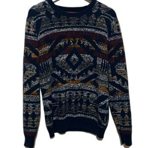 Men’s American Rag Aztec chunky knit sweater Southwestern 100% Cotton Grandpa